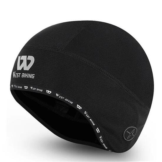 Bonnet de cyclisme thermique coupe-vent trou pour écouteurs - Noir