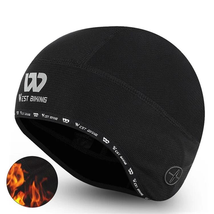 Cappello da ciclismo termico antivento  e foro per auricolari - Nero 4/7