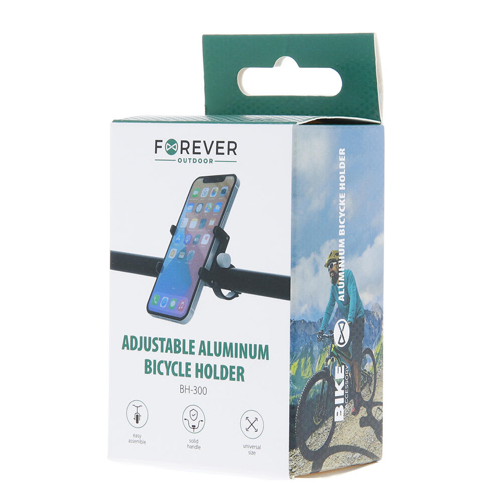 Supporto regolabile in alluminio per telefono Forever Outdoor BH-300 nero 3/4