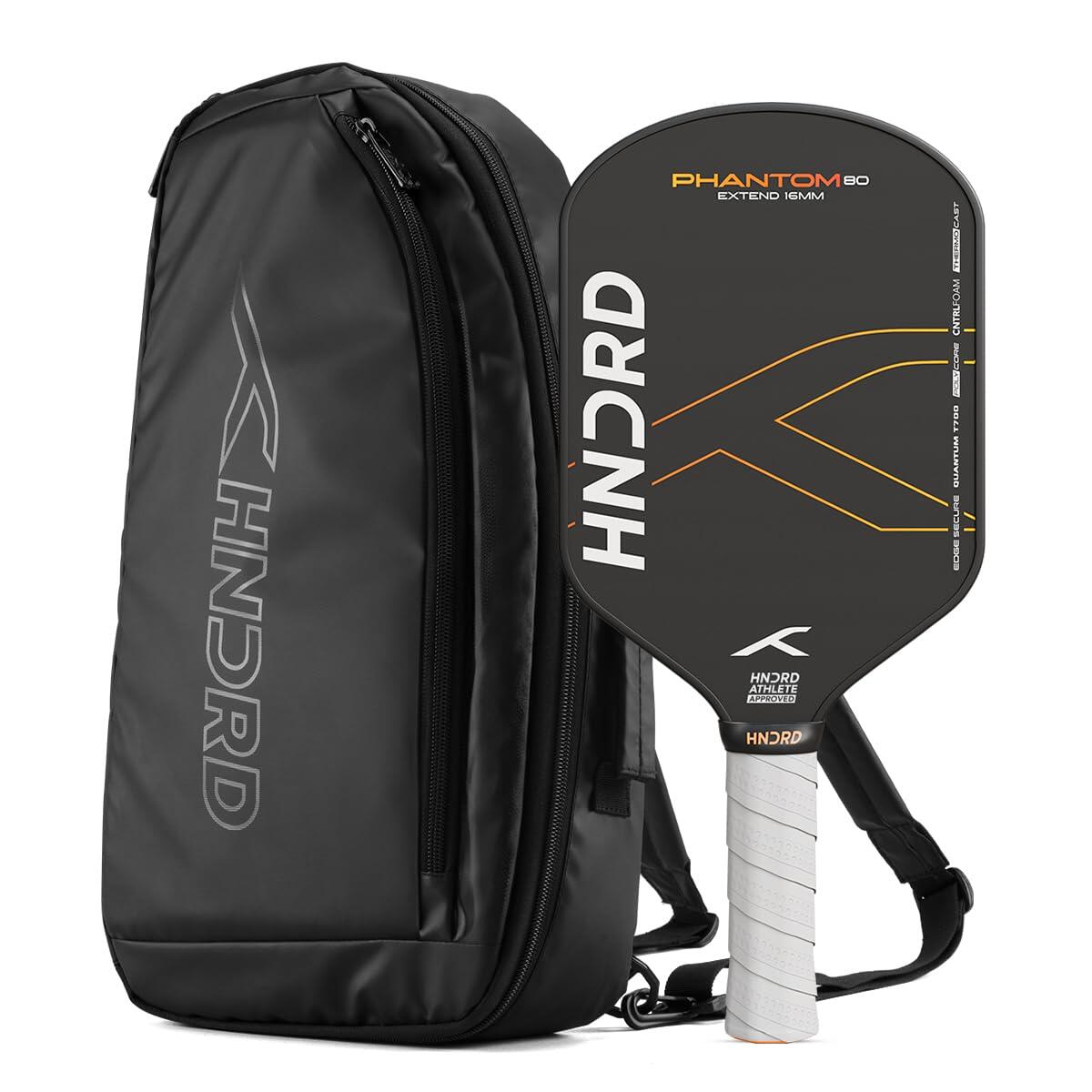 HUNDRED Phantom 80 Xtend Pickleball Paddle Schläger | 16mm Kontrolle | Schwarz/Orange
