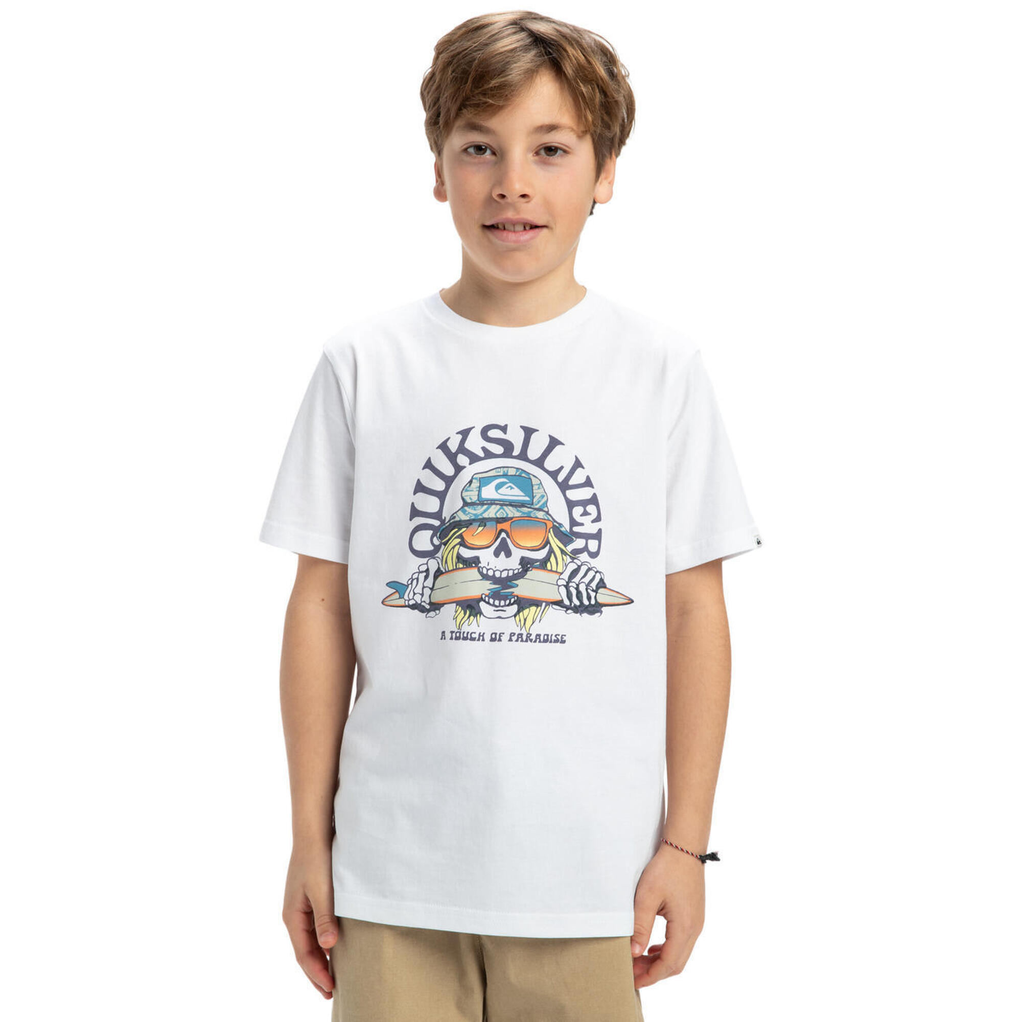 Quiksilver - T-shirt À Manches Courtes Ev Skull Feast Blanc Garçon - T-shirt Manches Courtes - Blanc - Decathlon