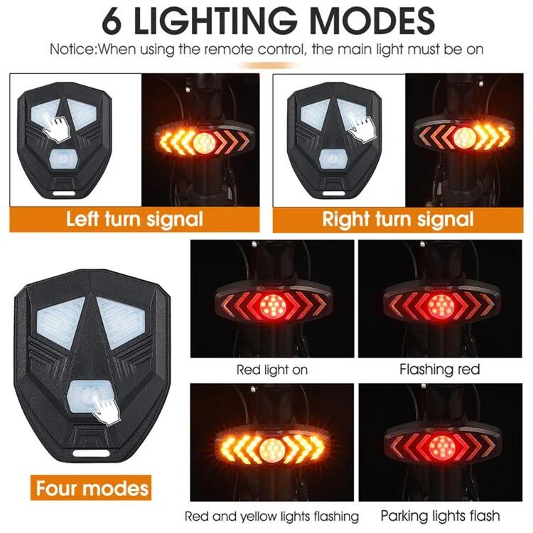 LED-Rücklicht WEST BIKING YP0701313 mit Blinkern & Fernbedienung 5/7