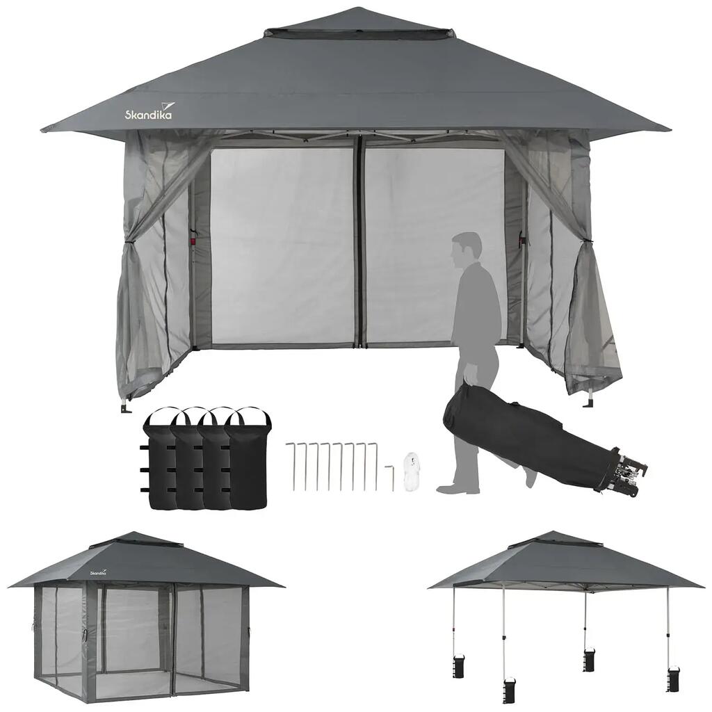Solvorn 3×3 m Plus Gazebo - One‑Hand Setup - UV 50+ - 9 m² Coverage
