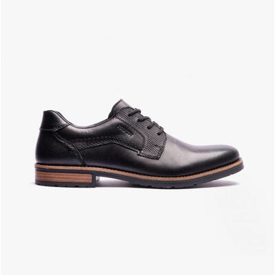 Rieker Herren Schnürschuhe Halbschuhe Leder Schuhe 14603-00 schwarz
