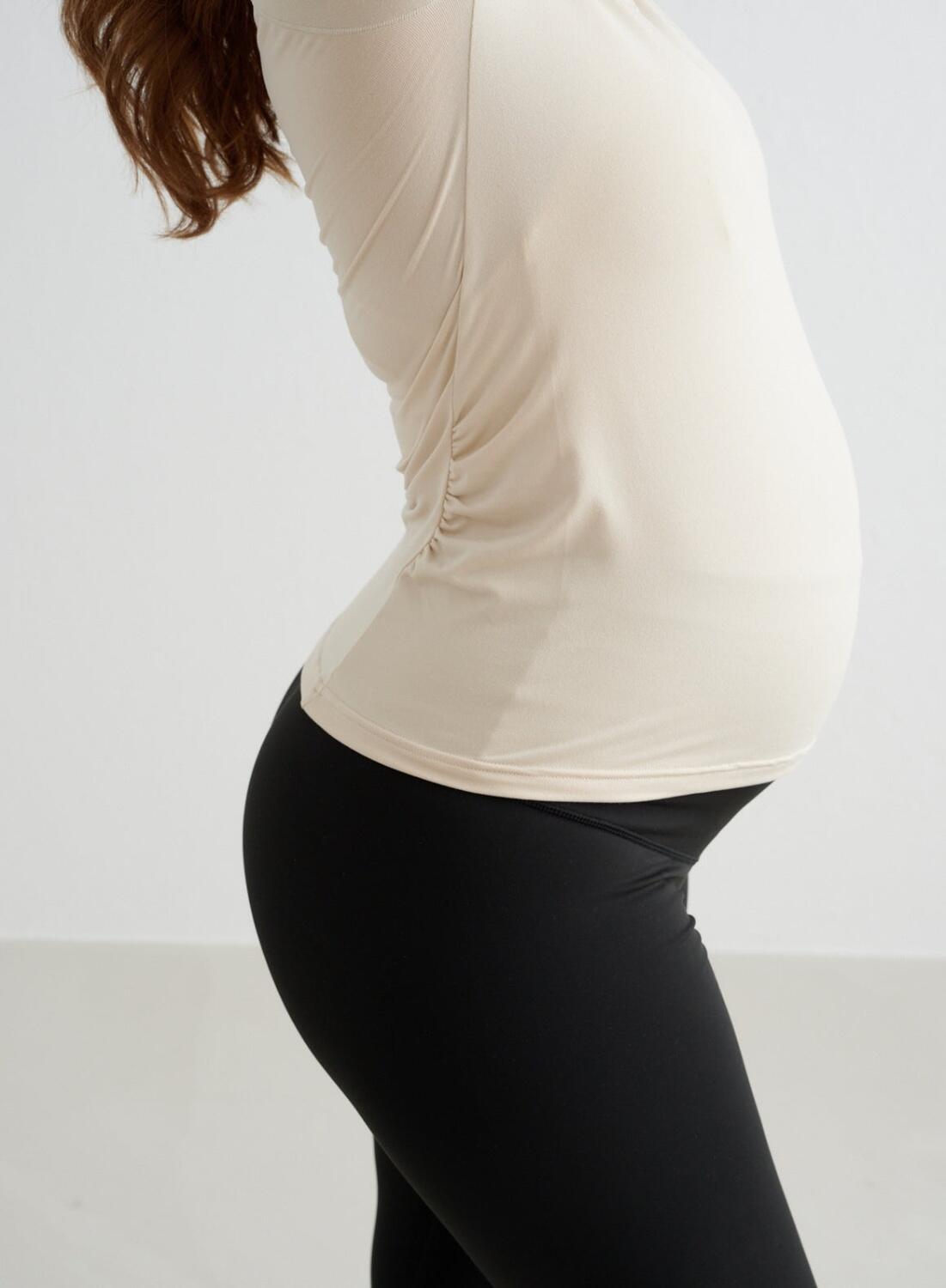 Femme T-shirt de Maternité à Manches Longues Doux Respirant Crème 2/6