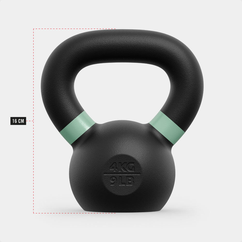 Kettlebell ZEUZ da 4 kg – Ghisa – Verde chiaro 2/6