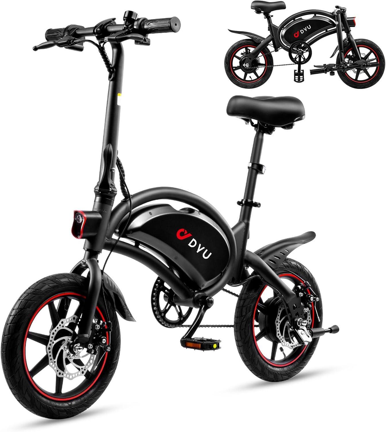 DYU D3F elektrische fiets voor volwassenen, 14 inch 250W 36V 10AH 6/7