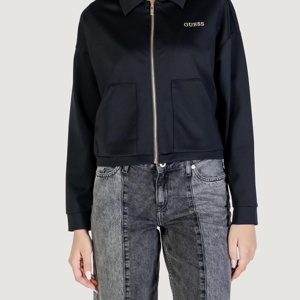 sweatshirt CARLA CROP ZIP JACKET BLACK