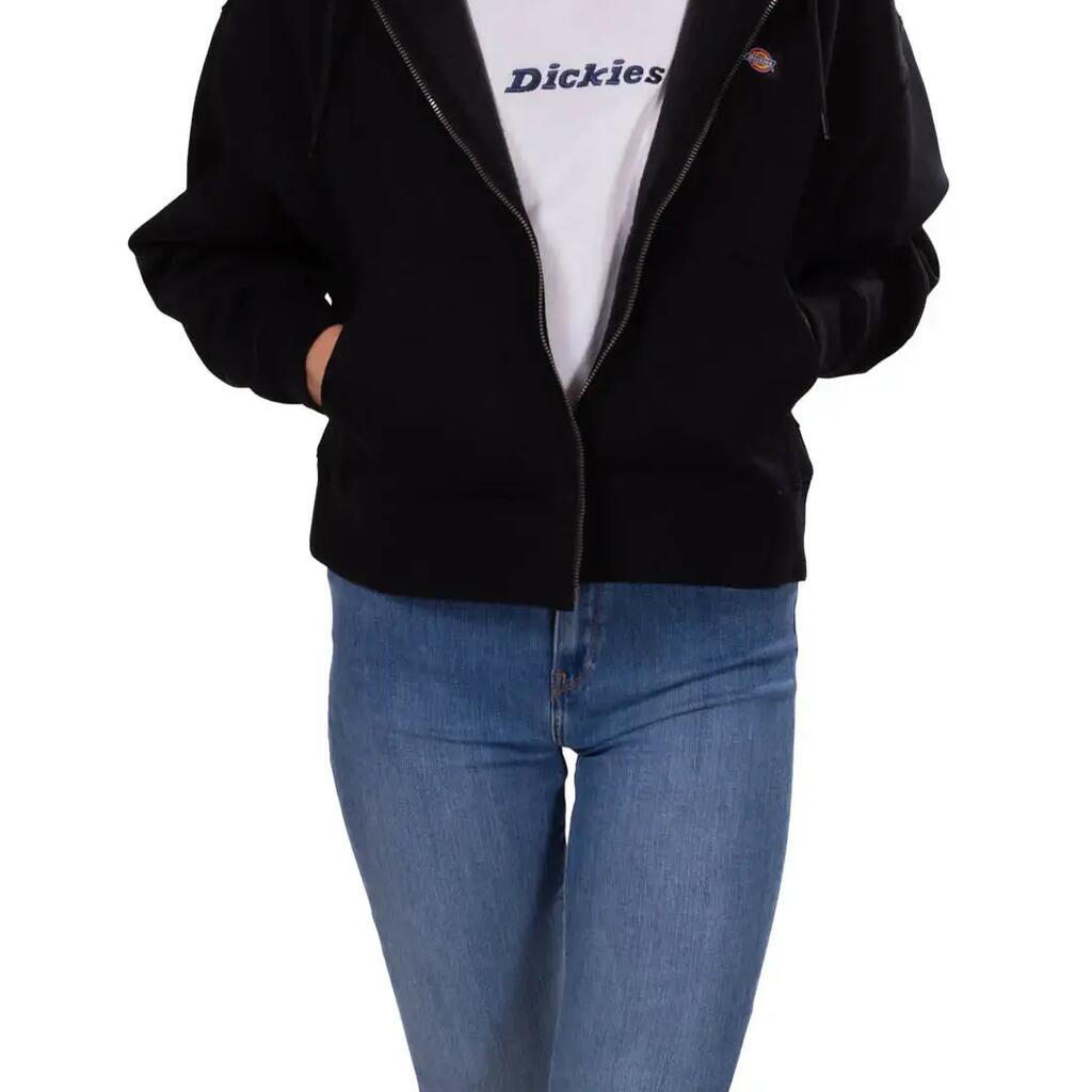 DICKIES Oakport zip sweatshirt - women's relaxed hoodie - black.