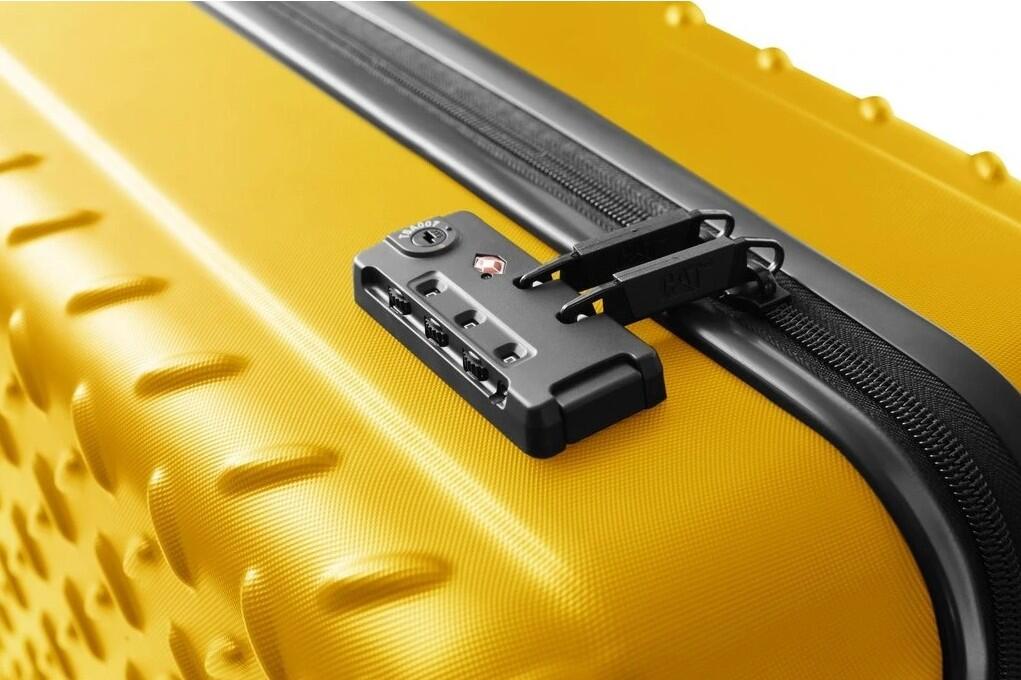 Caterpillar Trolley bagaglio a mano rigido CAT Industrial Plate 20 84759 Yellow 3/3