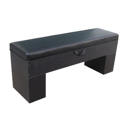 Houten bank met opbergruimte 113 x 32 cm met kussen - Deluxe