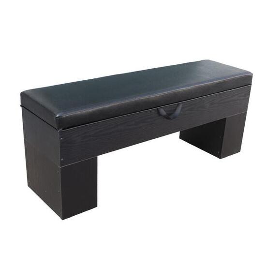 Houten bank met opbergruimte 113 x 32 cm met kussen - Deluxe