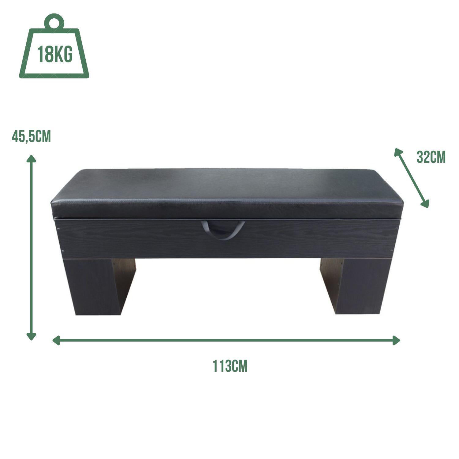 Banc Bois avec rangement 113 x 32 cm avec coussin - Deluxe 3/5