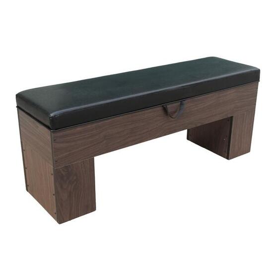Houten bank met opbergruimte 113 x 32 cm met kussen - Deluxe