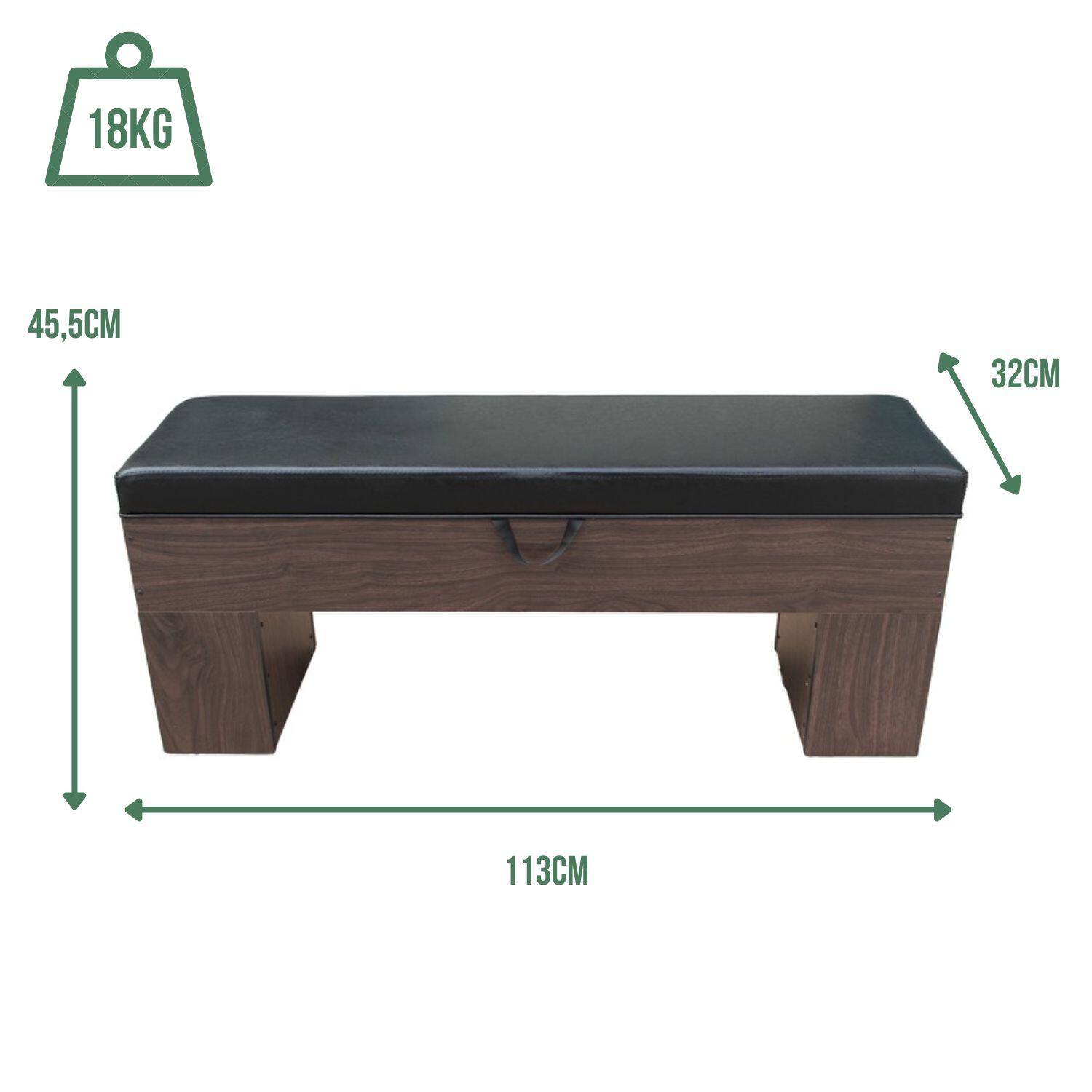 Banc Bois avec rangement 113 x 32 cm avec coussin - Deluxe 3/5