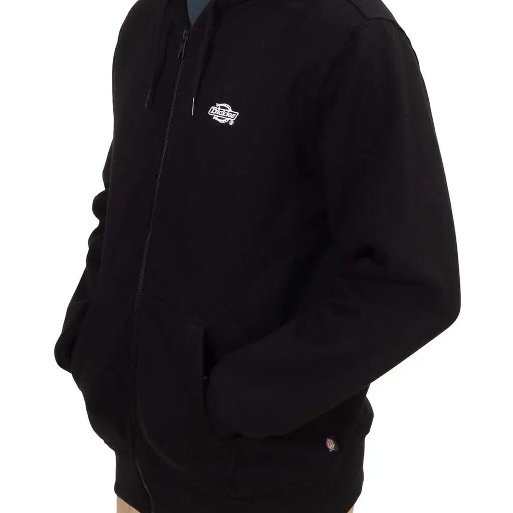 Men's zip-up sweatshirt - relaxed fit, 60% cotton 40% polyester, black.