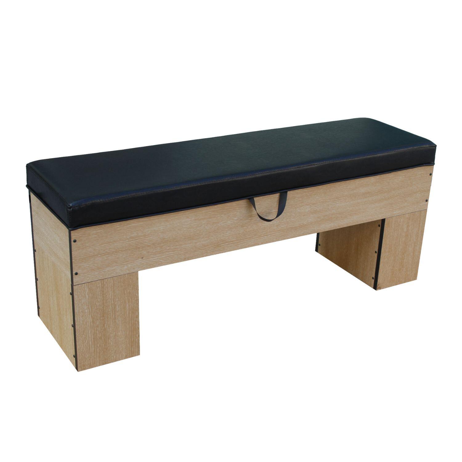 SOKKER Panca in legno con contenitore 113 x 32 cm con cuscino - Deluxe