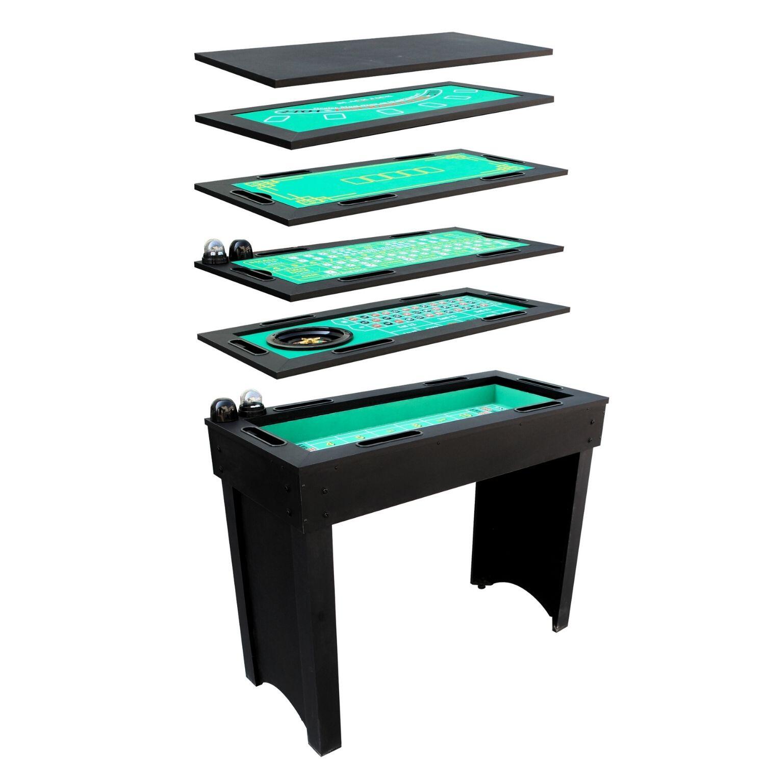 SOKKER Tavolo da casinò 6 in 1- 114 x 51. 5 x 90 cm-LuckyVegas