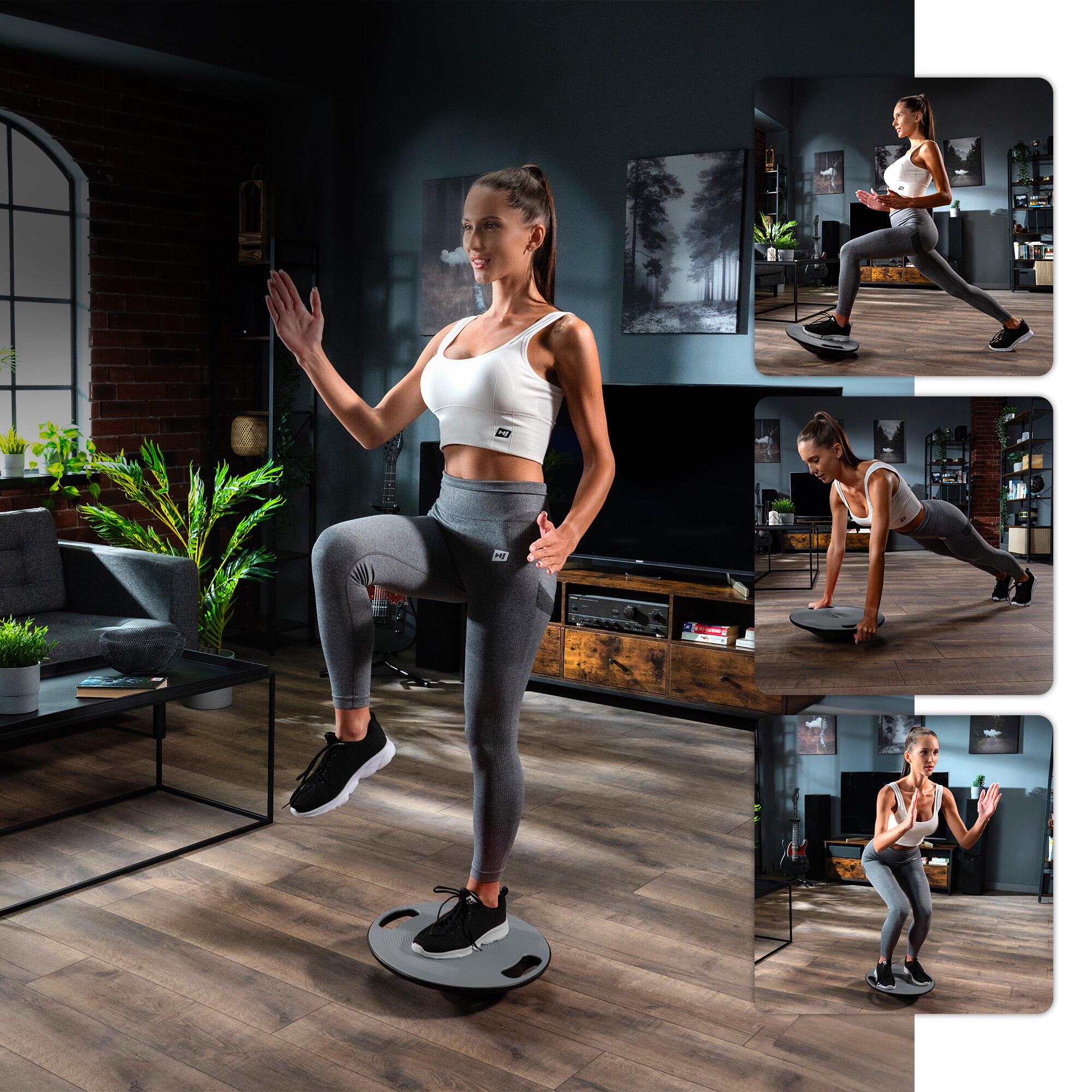 Piattaforma di equilibrio disco grigio, balance ball, palla d'equilibrio 4/7