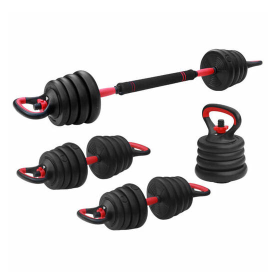 Set Pesi 3-in-1: Manubri Bilanciere Kettlebell Fino a 15 kg