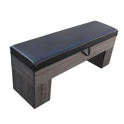Houten bank met opbergruimte 113 x 32 cm met kussen - Deluxe