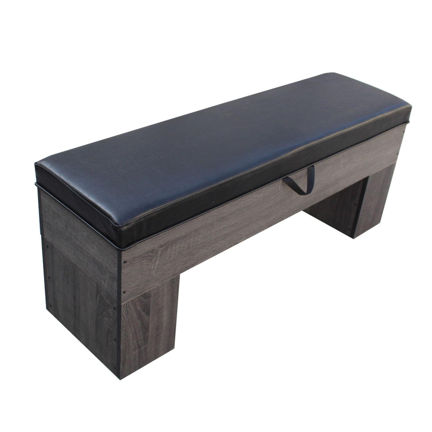 Sokker - Banc Bois Avec Rangement 113 X 32 Cm Avec Coussin - Deluxe - Porte-queues - Gris - Decathlon