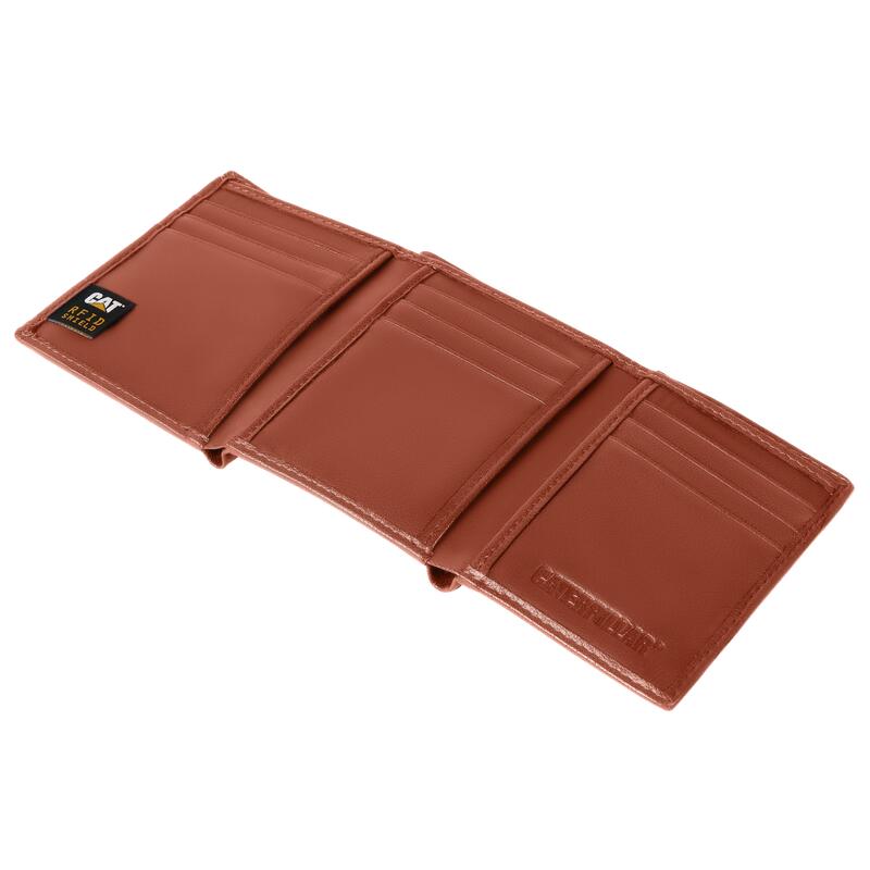 Caterpillar CAT Kenya Tri-fold Leather Wallet 84816 – Cognac 529 3/3