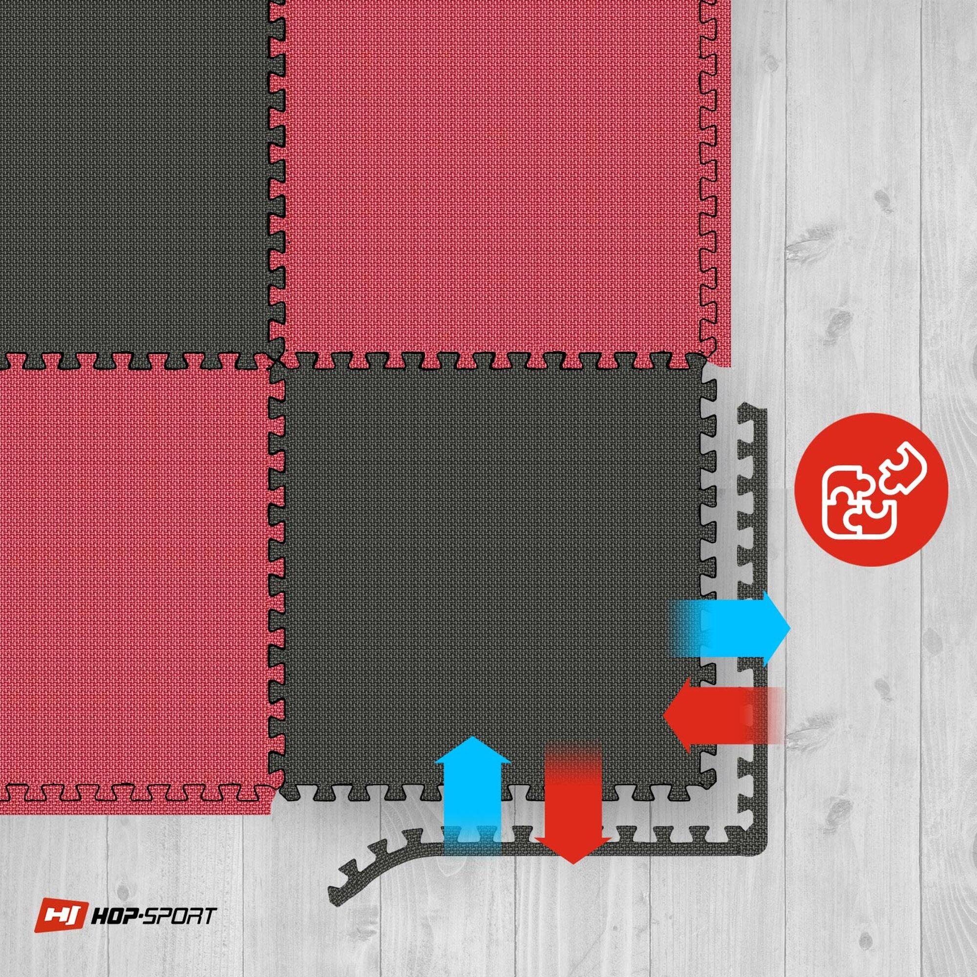Tappetino puzzle EVA 1cm nero/rosso - 6 pezzi 3/7