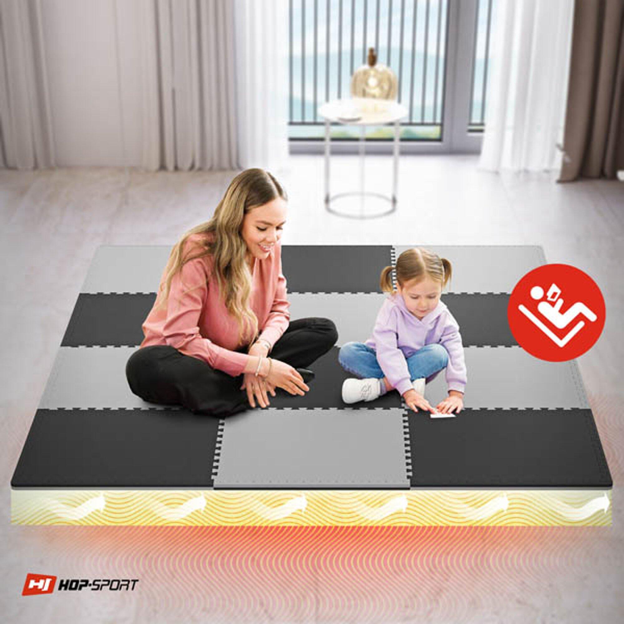 Alfombra puzzle EVA 2cm negro/gris - 12 piezas 5/7