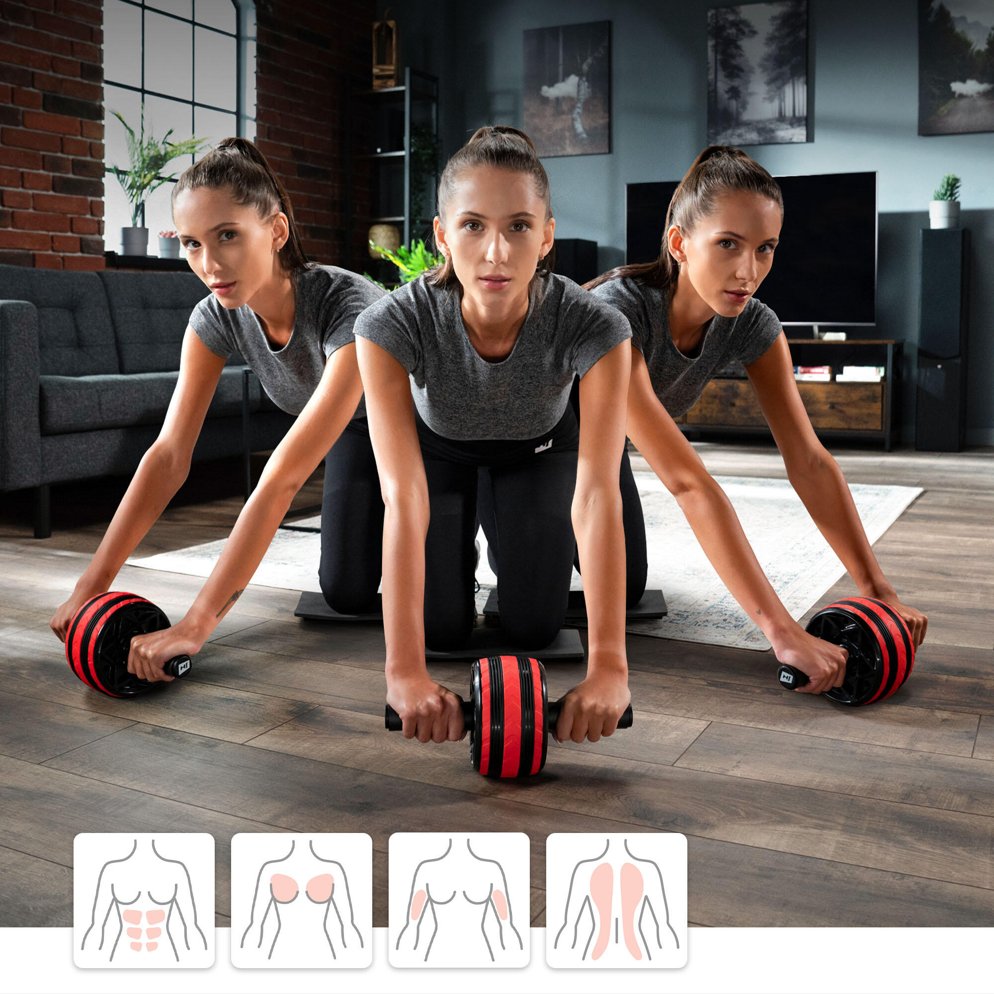 Roue d'exercice pour abdominaux Hop-Sport 4/7
