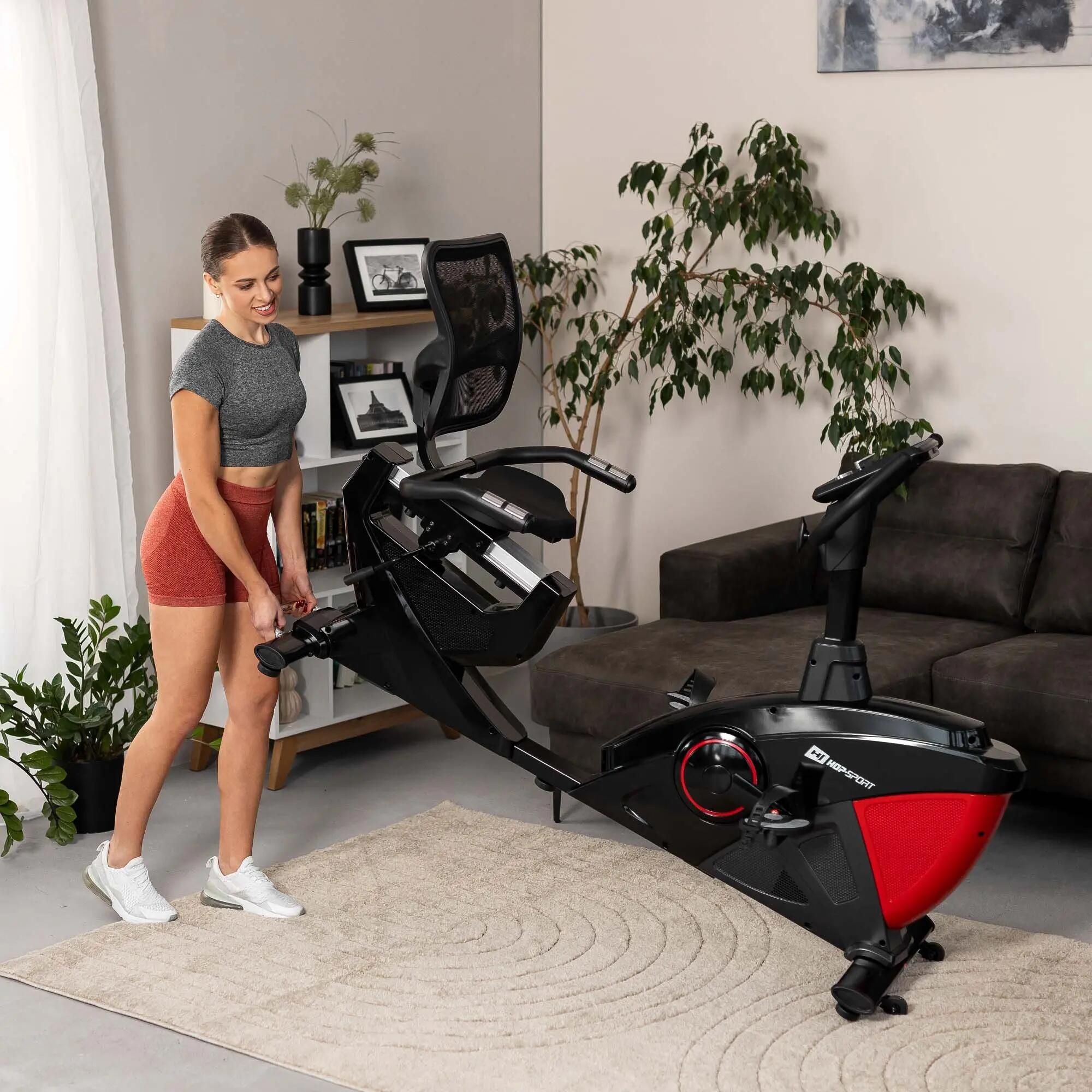 Bicicleta reclinada electromagnética HS-070L Helix roja 7/7