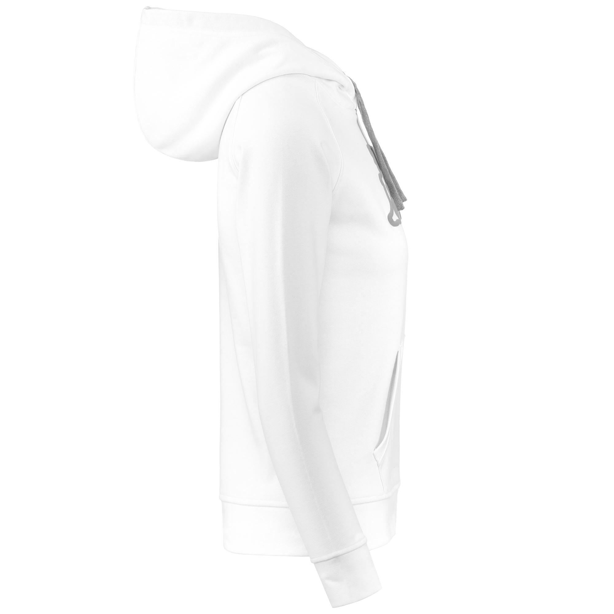 felpa con cappuccio da donna in cotone bianco da fitness 2/4