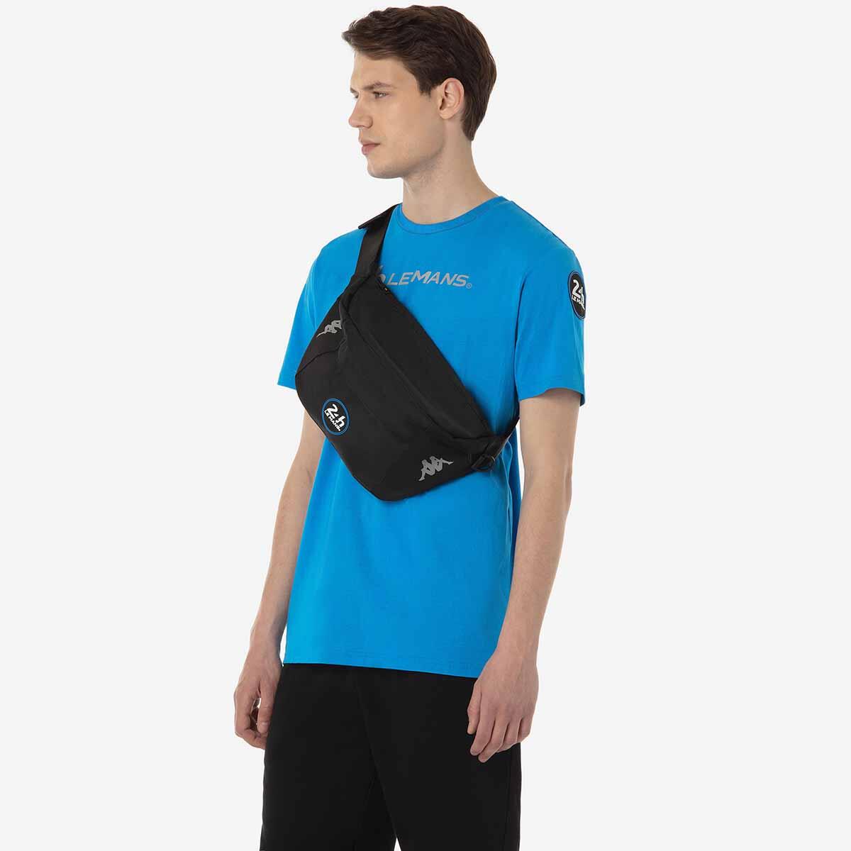 Borsa a tracolla da uomo donna in poliestere nero da racing 5/5