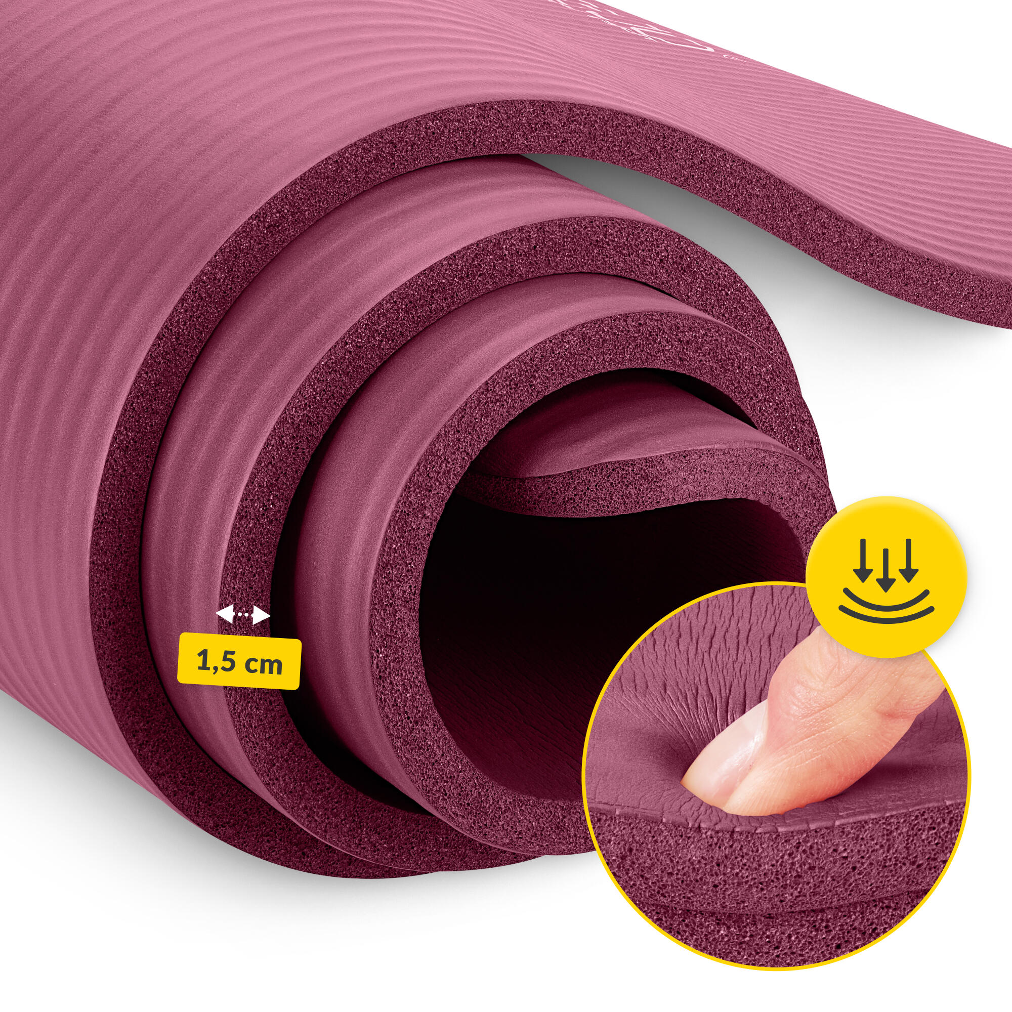 Yogamatte NBR Gymnastikmatte Fitnessmatte 180 x 60 x 1,5 cm 6/7