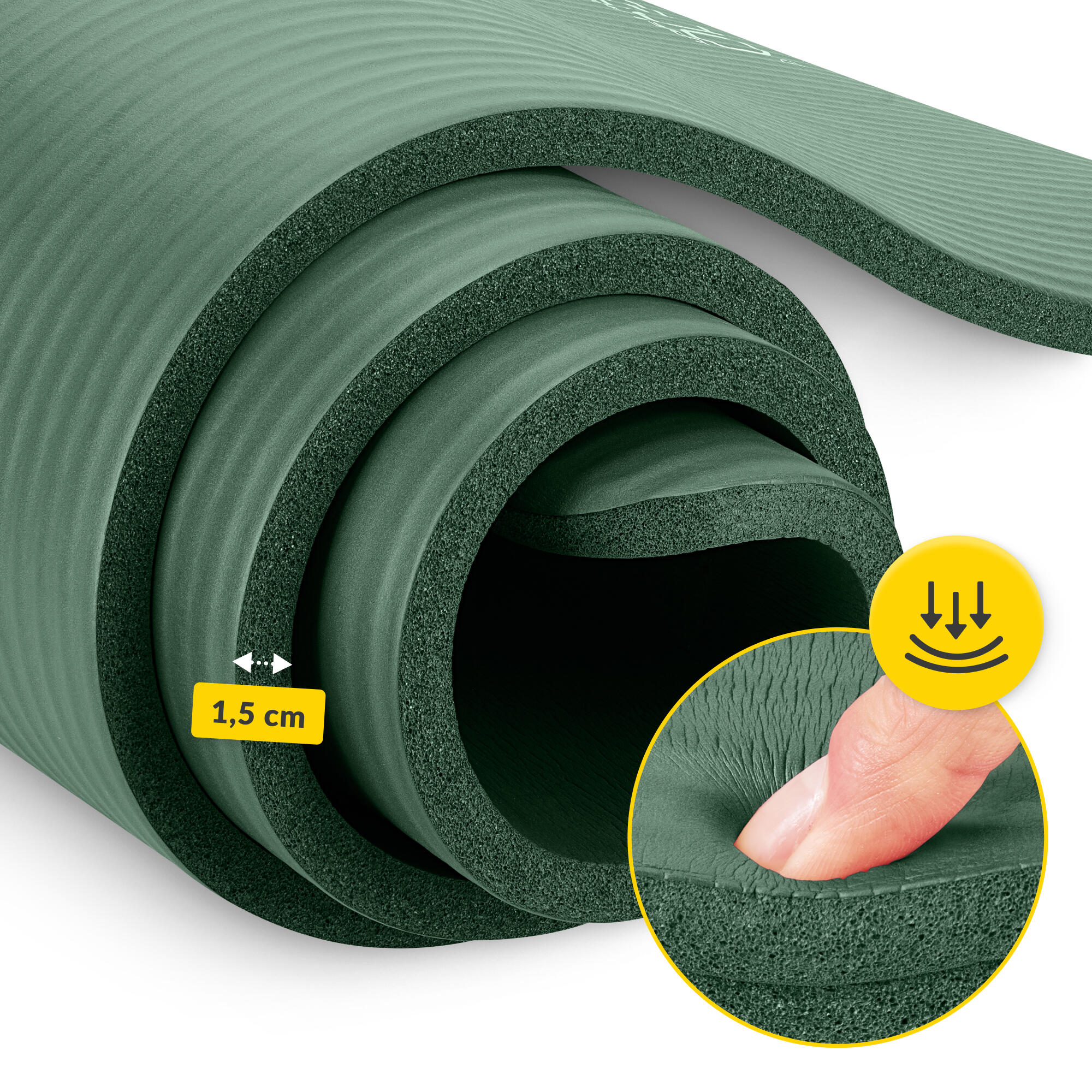 NBR-Trainingsmatte Gymnastikmatte Fitnessmatte 180 x 60 x 1,5 cm 6/7