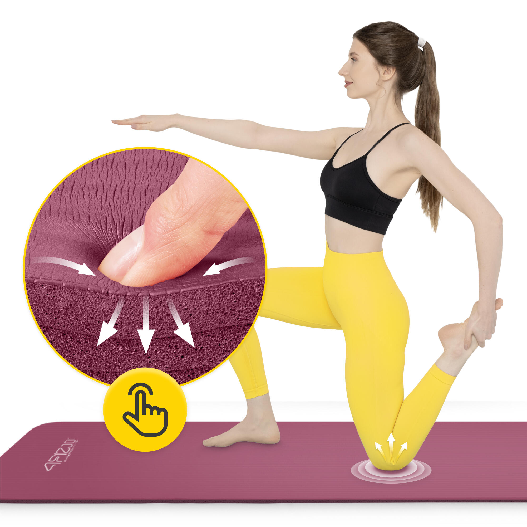 Yogamatte NBR Gymnastikmatte Fitnessmatte 180 x 60 x 1,5 cm 4/7