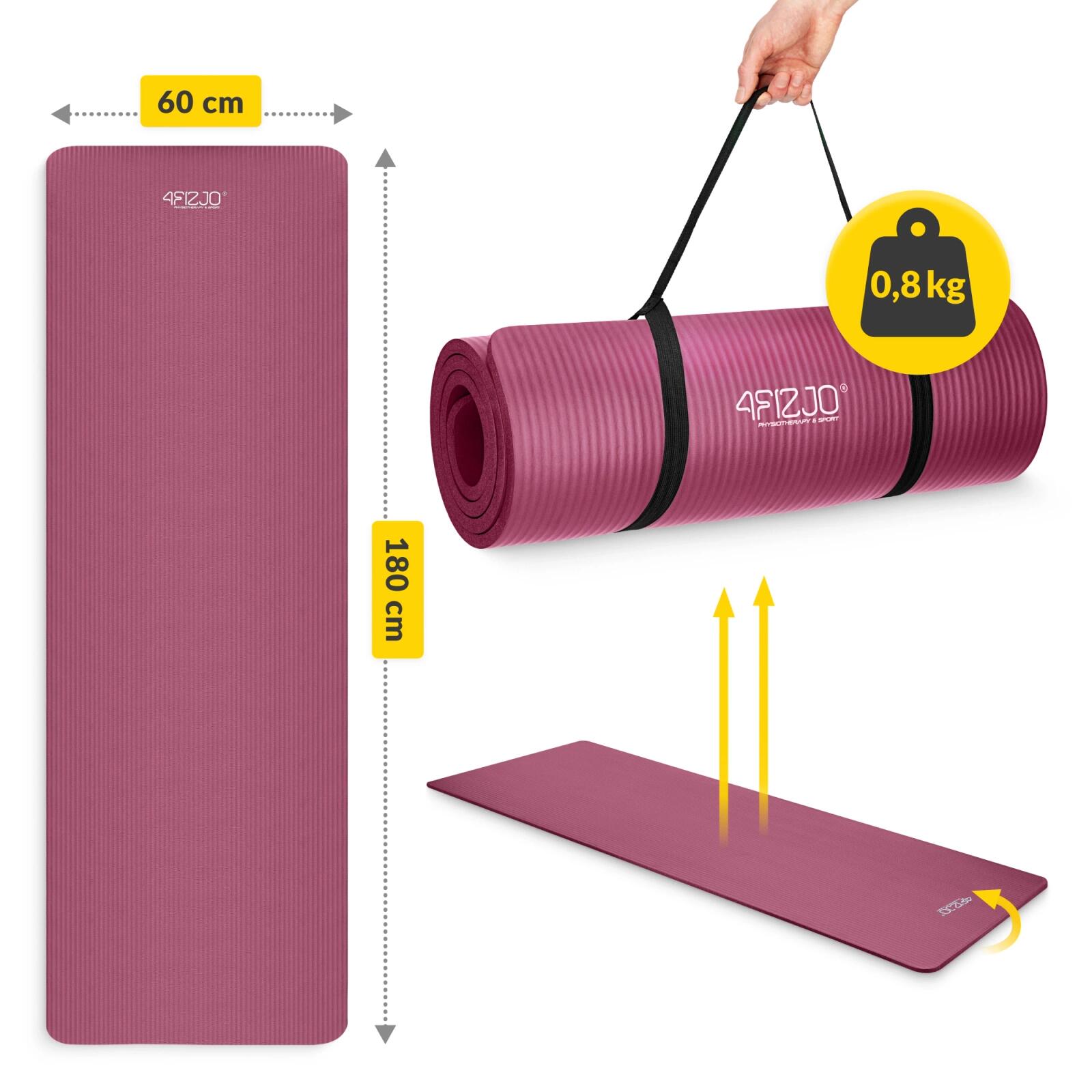 Yogamatte NBR Gymnastikmatte Fitnessmatte 180 x 60 x 1,5 cm 5/7
