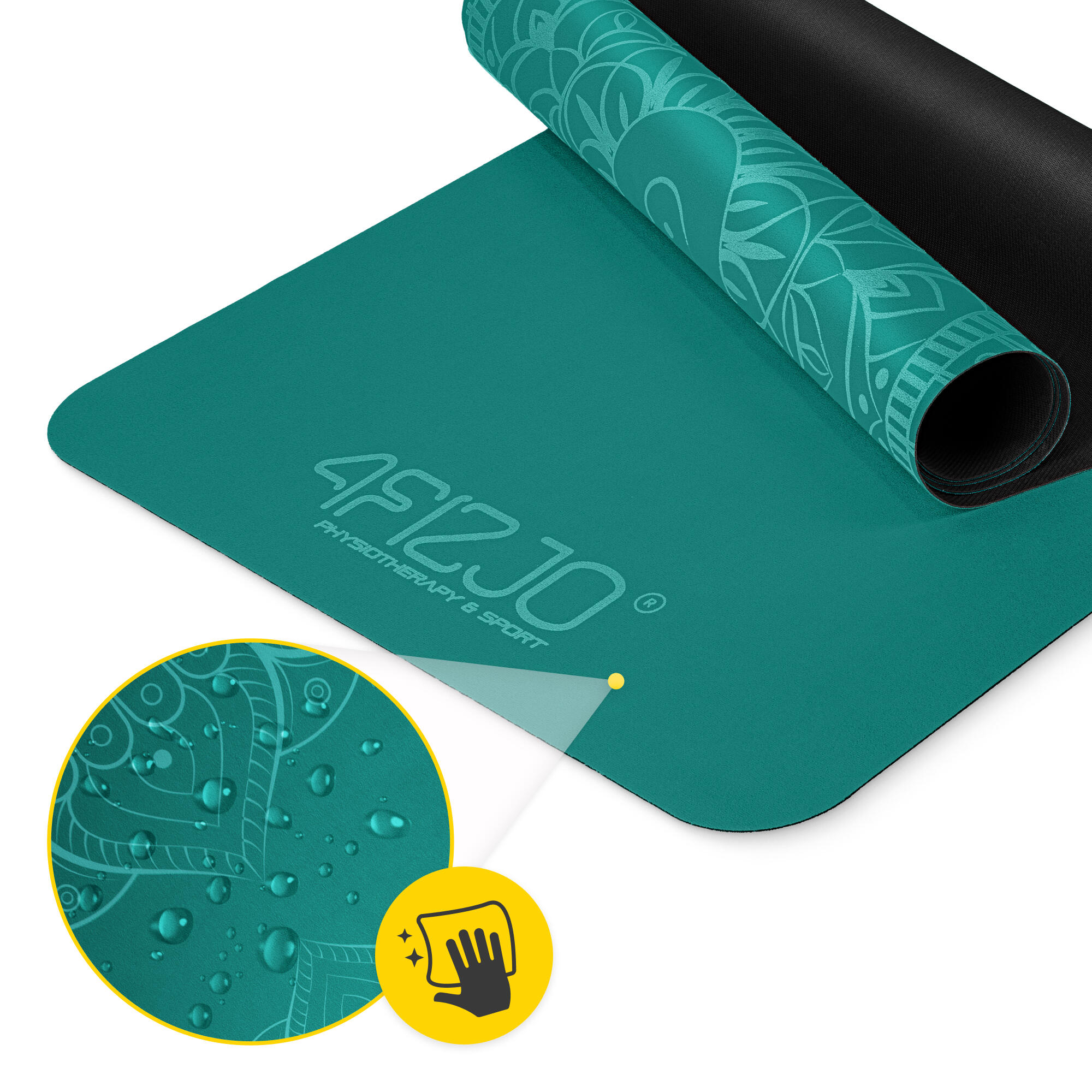 Wildleder Trainingsmatte für Yoga 4FIZJO 183 x 61 cm x 1,5 mm 6/7