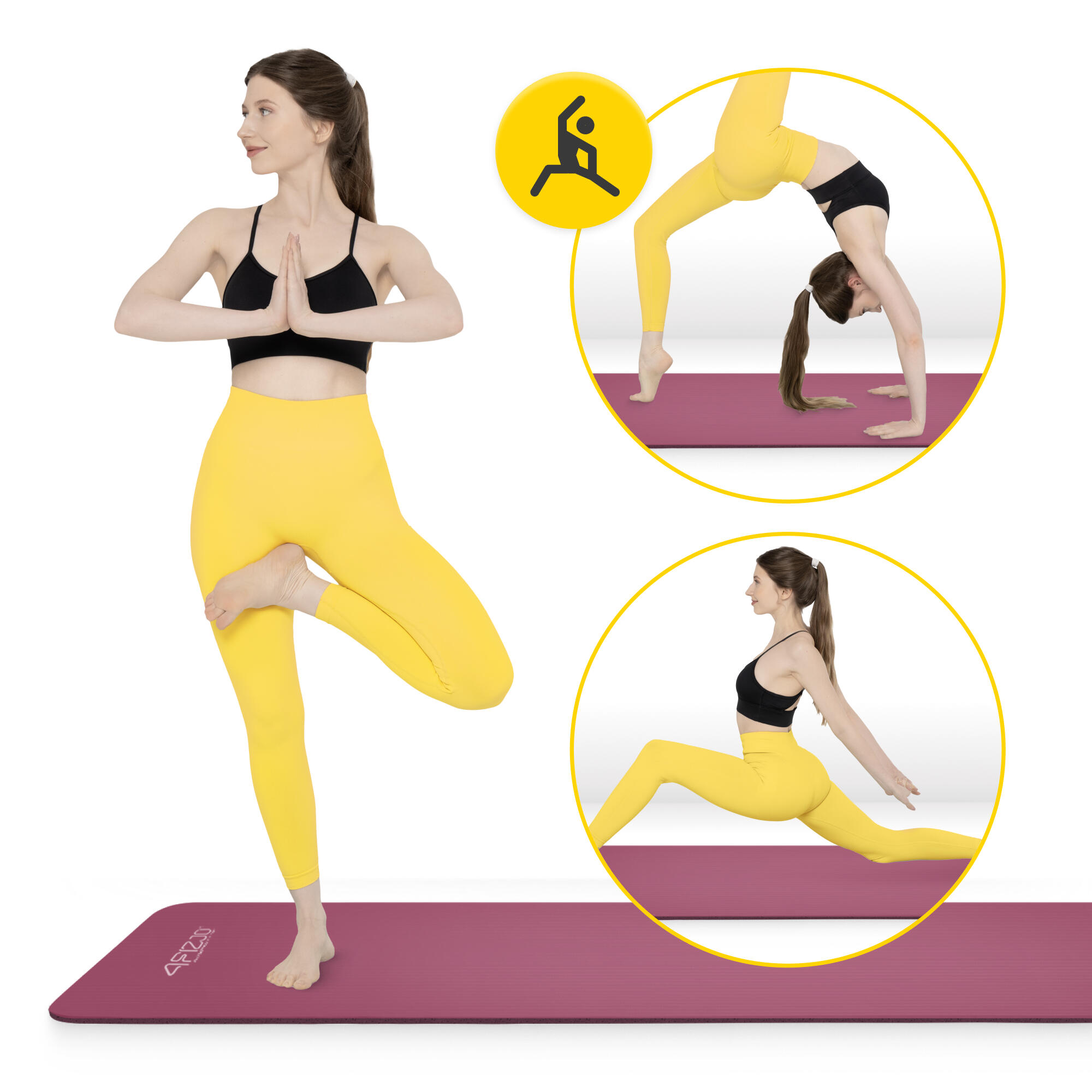 Yogamatte NBR Gymnastikmatte Fitnessmatte 180 x 60 x 1,5 cm 2/7