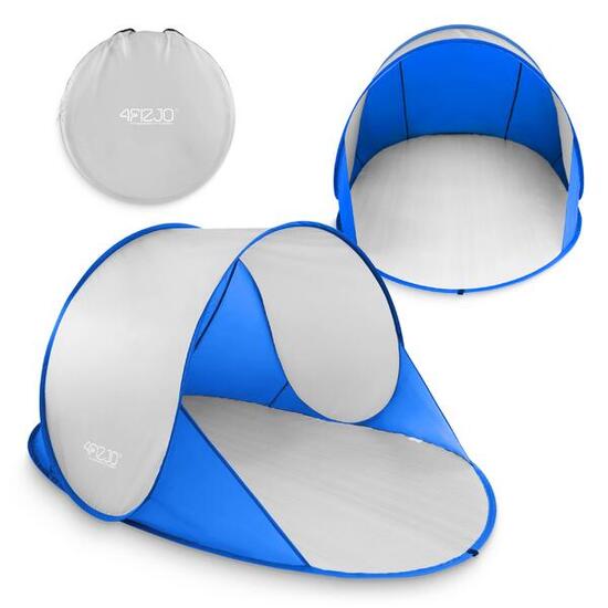 Pop Up Strandmuschel Selbstaufbauendes Strandzelt UV Schutz Wind 4FIZJO