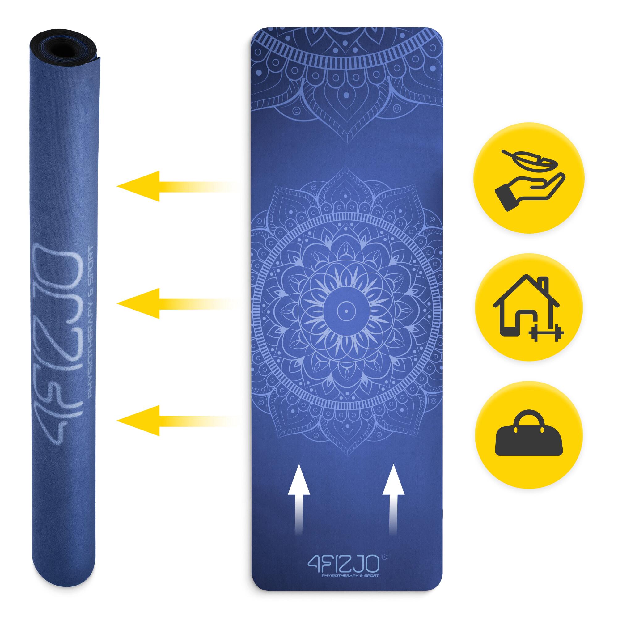 Wildleder Trainingsmatte für Yoga 4FIZJO 183 x 61 cm x 1,5 mm 4/7