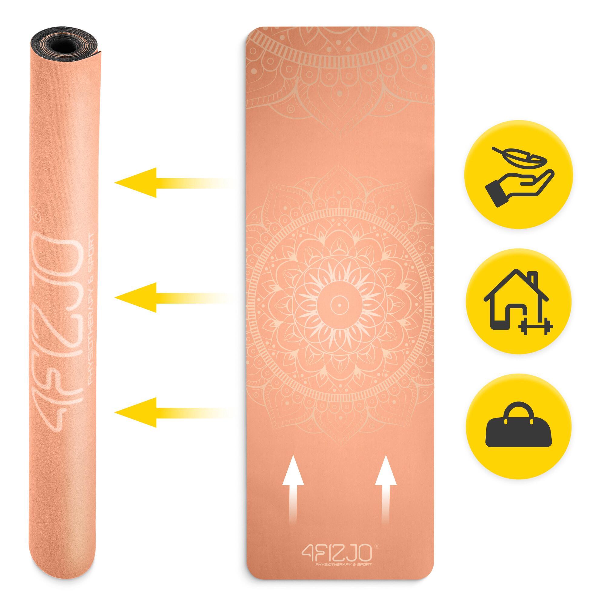Wildleder Trainingsmatte für Yoga 4FIZJO 183 x 61 cm x 1,5 mm 4/7