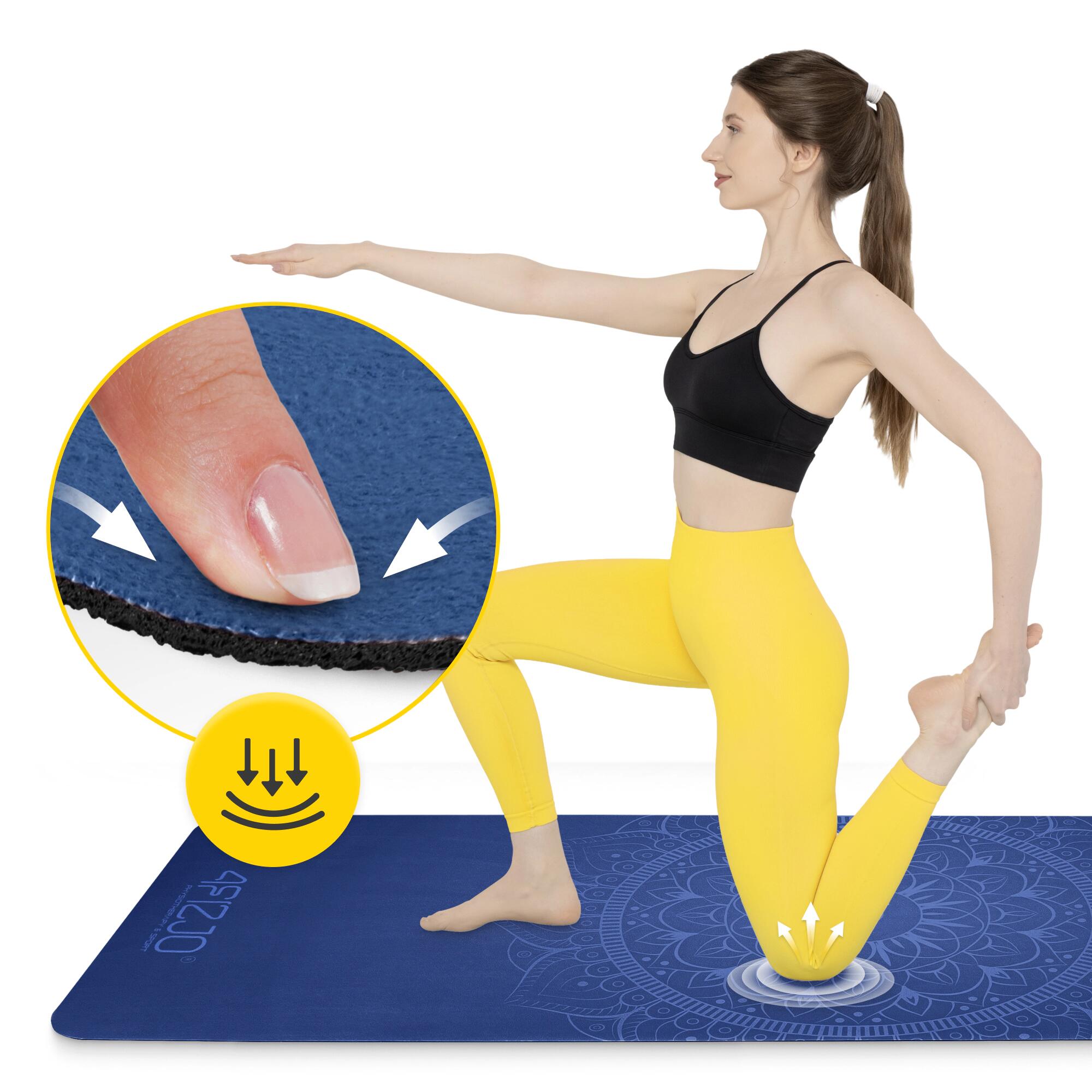 Wildleder Trainingsmatte für Yoga 4FIZJO 183 x 61 cm x 1,5 mm 5/7