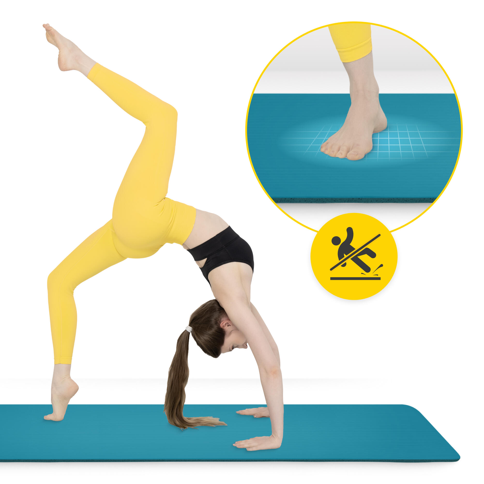 NBR-Trainingsmatte Gymnastikmatte Fitnessmatte 180 x 60 x 1,5 cm 3/7