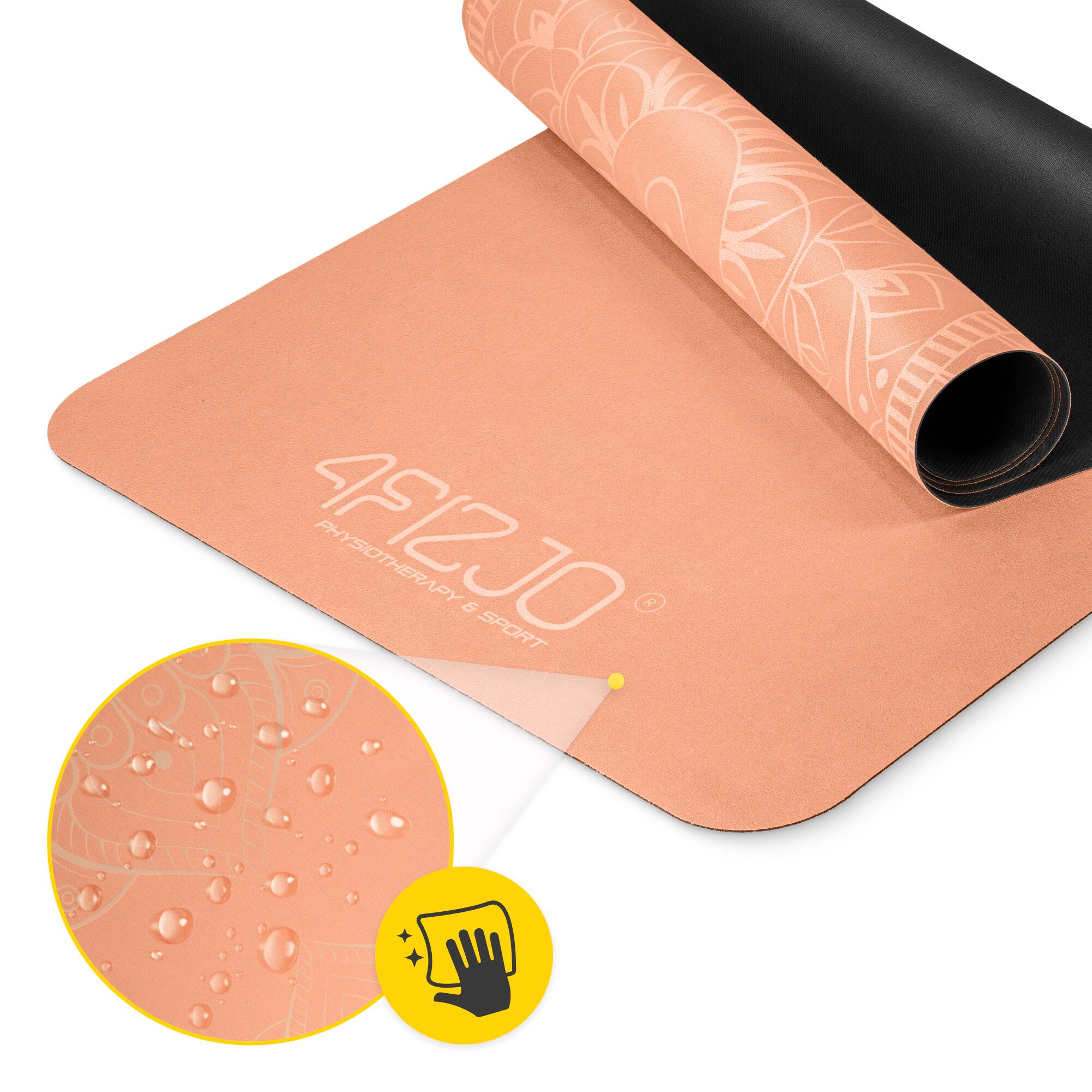 Wildleder Trainingsmatte für Yoga 4FIZJO 183 x 61 cm x 1,5 mm 5/7