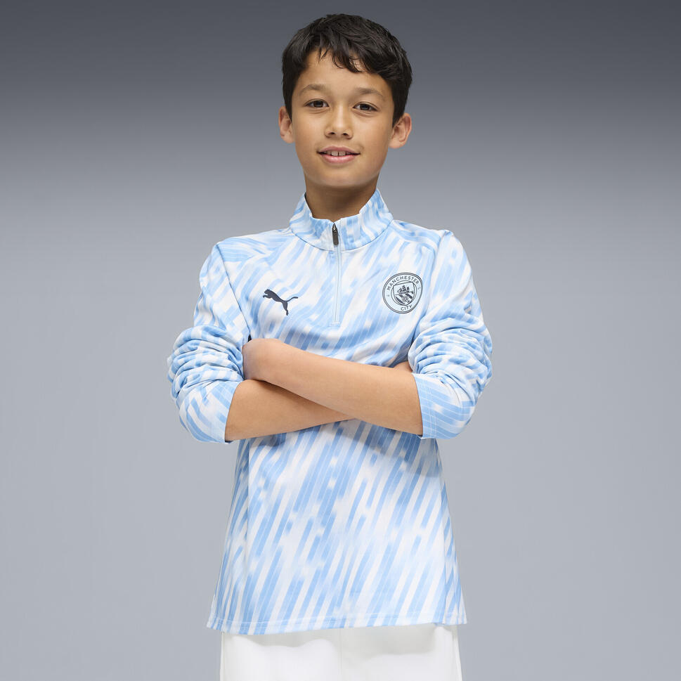 Młodzieżowa bluza przedmeczowa z zamkiem 1/4 Manchester City PUMA