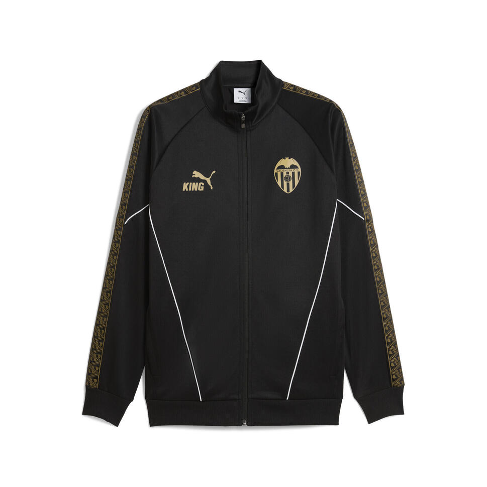 Męska kurtka Valencia CF KING Anthem PUMA Black Victory Gold Beige