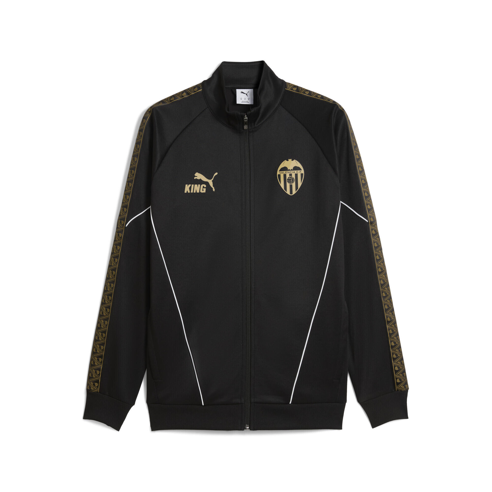 Męska kurtka Valencia CF KING Anthem PUMA Black Victory Gold Beige