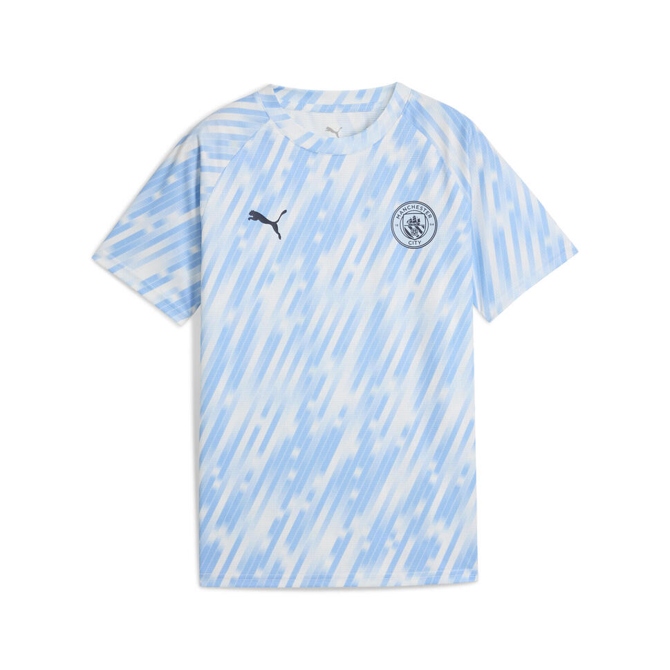 Młodzieżowa koszulka przedmeczowa Manchester City PUMA Silver Sky Blue