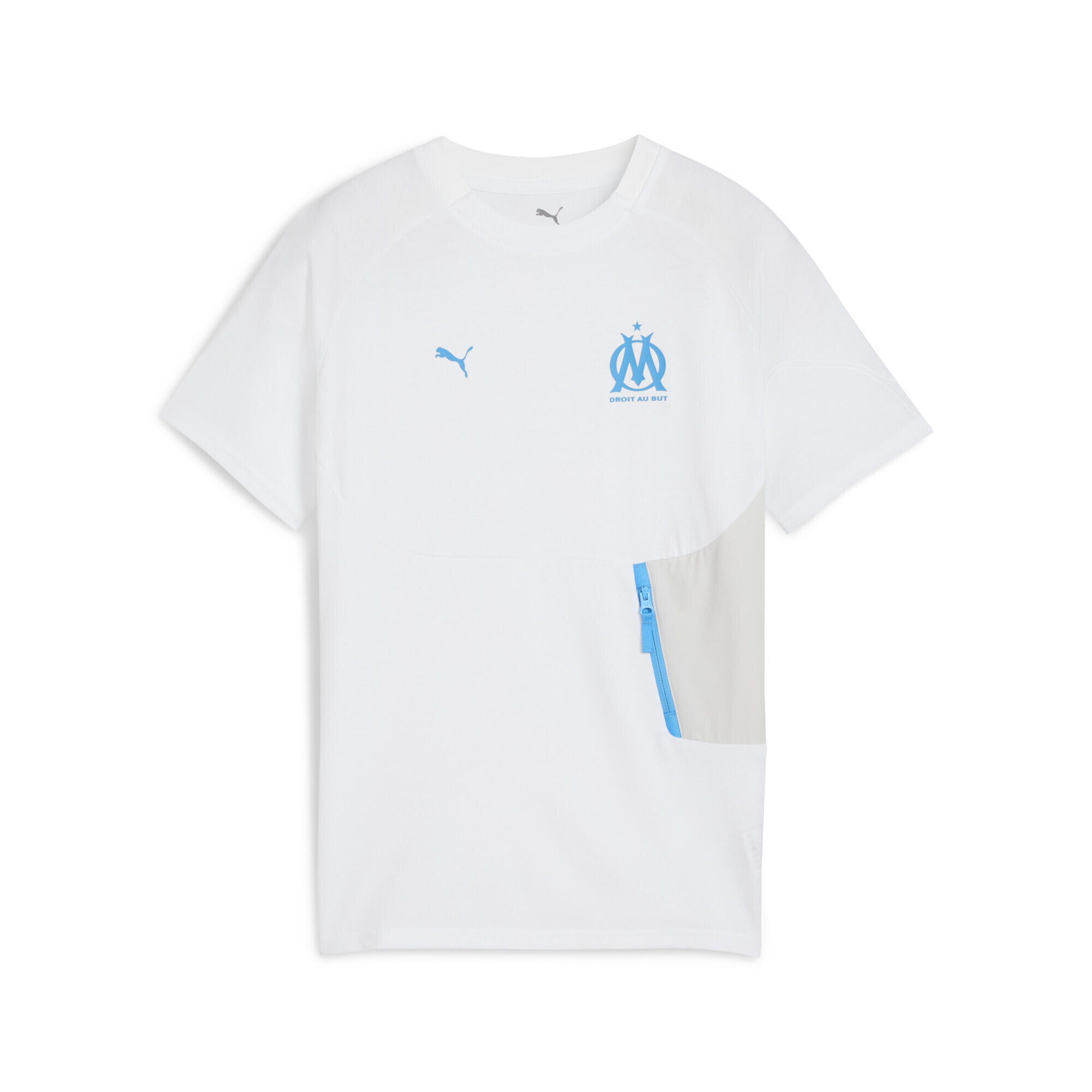 PUMA T-shirt Olympique de Marseille PUMATECH per ragazzi PUMA White Bleu Azur Blue